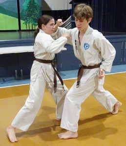 1st kup junior students practising martial arts