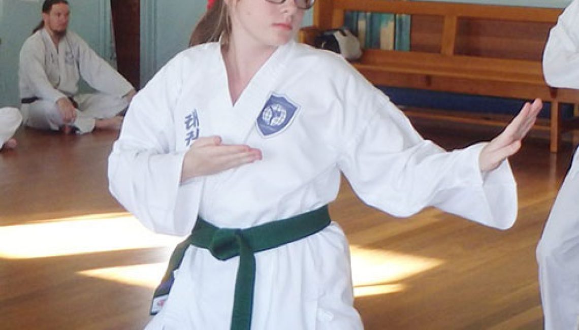 haylet bradford uses taekwondo class to reduce study stress